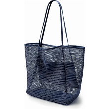 Sac fourre-tout en nylon filet pour femme, sac de plage pliable à bandoulière,
