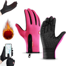 Wasserdichte, winddichte und thermische Touchscreen-Handschuhe für Damen und Herren – Rutschfester Griff, geeignet für Radfahren, Laufen,