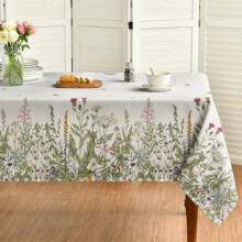 Duk med blomstermotiv i villblomster, 60 x 140 tommer, rektangulær