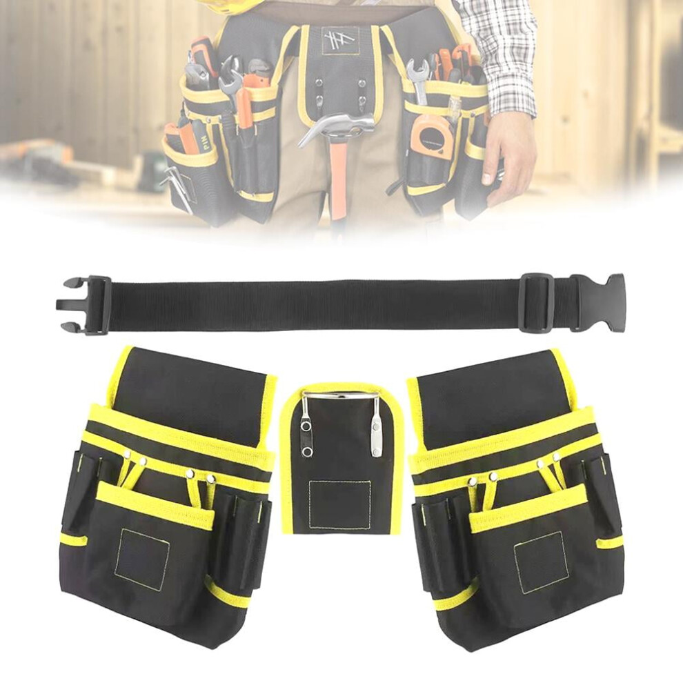Tool Belt Bag Utility Belt Adjustable Pockets Tool Belts Detachable Work Pouch Bag Heavy Waist Apron Versatile Pouch For Electrician 9181073095054