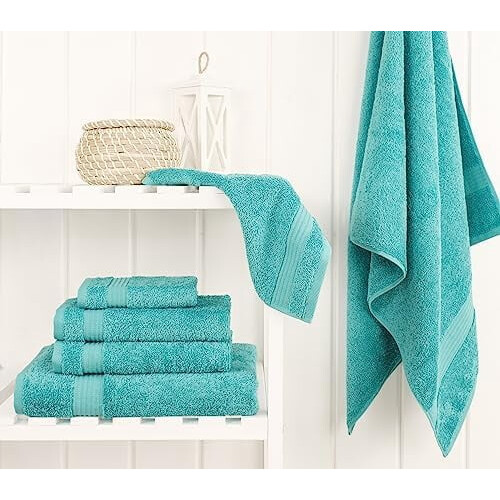 Conjunto de 6 toalhas de algodão turco – 600 g/m²