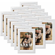 Ensemble de 18 cadres photo 4x6, cadres de table en bois