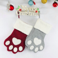 Christmas Pet Stocking – Red & Grey, 1 Pack