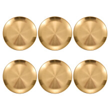 Assiettes plates rondes en acier inoxydable Kichvoe (lot de 6), 14 cm, couleur dorée