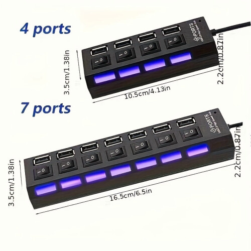 Διανομέας USB 2.0 4 θυρών και 7 θυρών για φορητούς υπολογιστές 2
