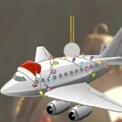 Flygplansjulprydnad i akryl, flygplanstema