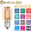Bec cu filament LED E14 1W, alb cald, 2200K, T22, pachet de 5 2
