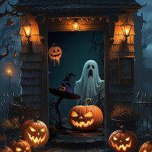 Halloween-Türdekoration für den Außenbereich (1 Stück)