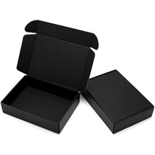 Black Shipping Boxes 11 1/8" x 8 5/8" x 2", Letter Size, 25-Pack – Corrugated Mailing Boxes for Books, Clothes, Gifts (Compatible with USPS)