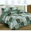Boho quilt twin size green floral patchwork coverlet with 2