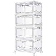 Bac de rangement pliable empilable avec couvercle 15 po x 11 po x 8,7 po