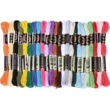 Broderigarn polyester regnbuefarvet 24 nøgler