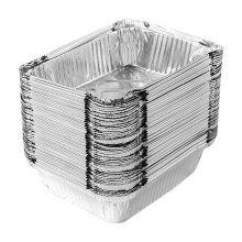 BiFandian 50 Pcs Disposable Aluminum Takeout Tin Foil Baking Pans, Cookware Perfect for Baking Cakes, Brownies, Bread, Meatloaf, Lasagna, or Lunchbox