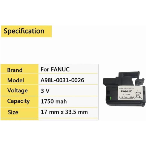 Μπαταρία λιθίου FANUC A02B-0309-K1023V1750mAh2 τεμάχια 1