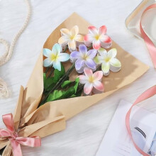 6 pinzas para el cabello con flores hawaianas – Pinzas de hibisco y plumeria para cabello grueso/fino, pétalos claros, compatibles con peinados de