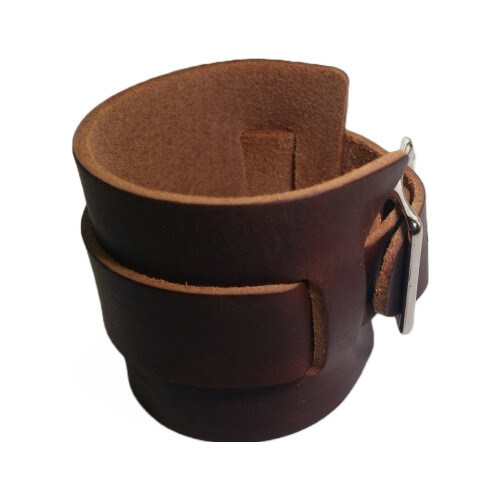Men's Brown Leather Watch Band Extra Wide 1