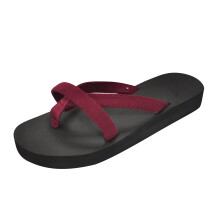 Keusn Damen-Zehentrenner, Flip-Flops mit offener Zehenpartie und gekreuzten Riemen, Sommer-Sandalen, lässige Badesandalen, rot, Größe 8