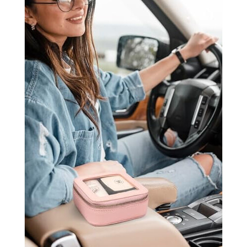 Mini beauty case rosa trasparente, approvato dalla TSA, 1 pezzo 2