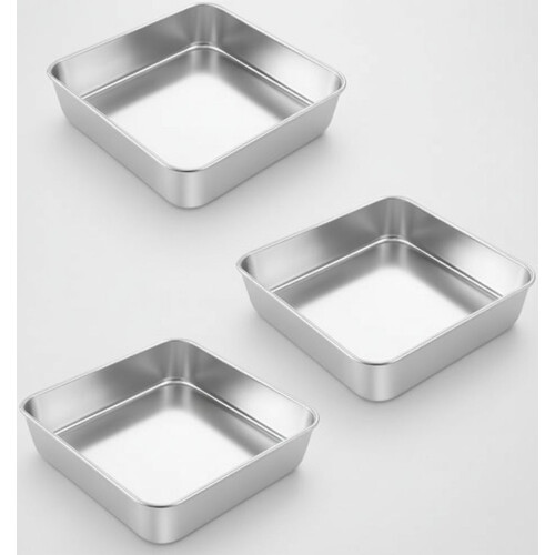 9x9-Zoll-Edelstahl-Quadratbackform-Set (3er-Set)