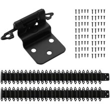 Charnières de placard semi-dissimulées noir mat, paquets de 50