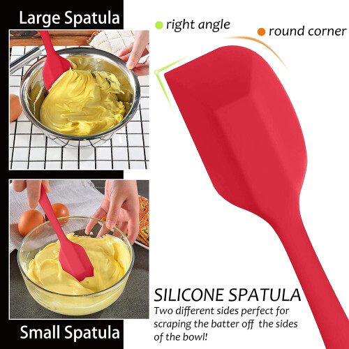 Σετ σπάτουλας σιλικόνης κόκκινου τύπου, κατάλληλη για τρόφιμα, 6 τεμάχια 2