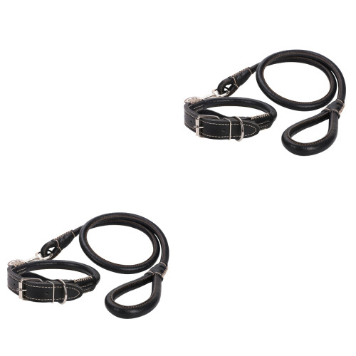 2Pcs Black Pet Supplies Dog Traction Strap Durable Nylon Pulling Rope 2