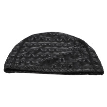 Waterproof PU Swim Caps Black Flexible for Men and Women