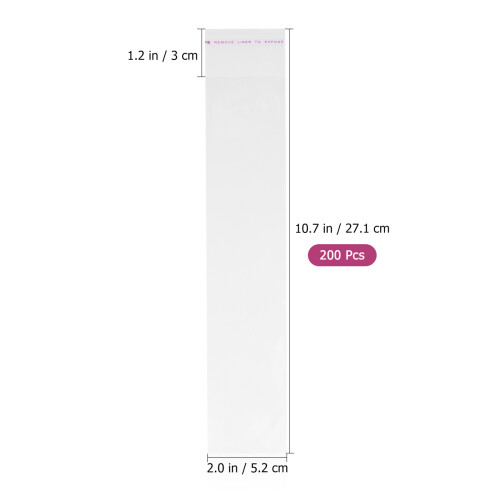 Clear Long Cello Bags Self Sealing Thick OPP 200 Pcs 1