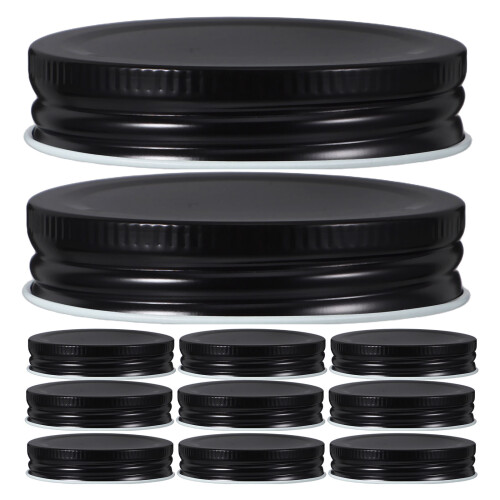 48Stk Schwarze Weißblech-Deckel Für Einmachgläser,