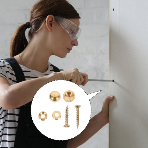 8Pièces Clous Miroir Cuivre Doré Fixation Décorative Maison Durable 2