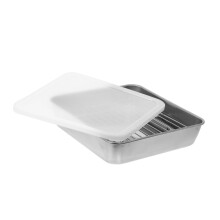 Stainless Steel Baking Pan with Lid and Rack, Oven Safe Roasting Pan for Easy Clean Cooking 21.3x21.3x5cm