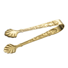 Stainless Steel Ice Tongs with Elegant Rose Pattern AntiSkid Grip for Sugar Cubes Coffee Tea