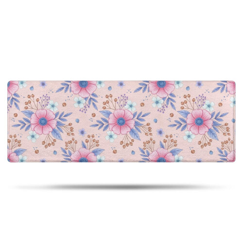 Tapete de banheiro floral antiderrapante em microfibra, 43 x 119 cm (17 x 47 polegadas)