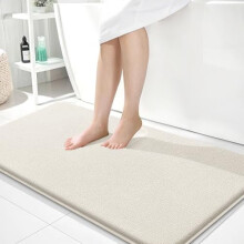 Tapis de bain en mousse à mémoire de forme 112 x 61 cm Ivoire