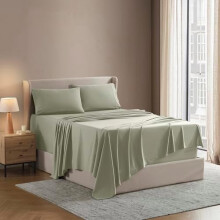 Ensemble de draps Queen – Microfibre doublement brossée, 4 pièces,
