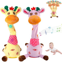 Girafa de pelúcia dançante que fala, canta e repete sons.