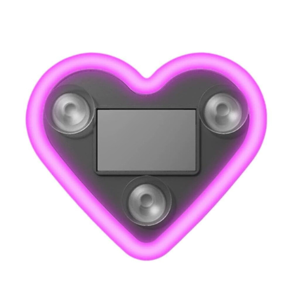 Syligr Solar-Powered Heart Led Neon Â Ip65 Waterproof, Auto On/Off, Color Changing, Suction Cup Mount, Compatible With Car Windows Light 9357860845496