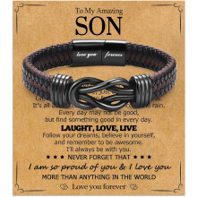 Infinity leather bracelet for men 1 piece