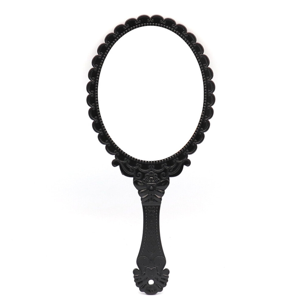 Black Acdanc Hand Held Mirror,Vintage Compact & Portable Makeup Mirror,Travel Mirror With Handle,
