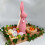 Flocked Standing Easter Bunny Figurine Pink S-5.2 inch 7