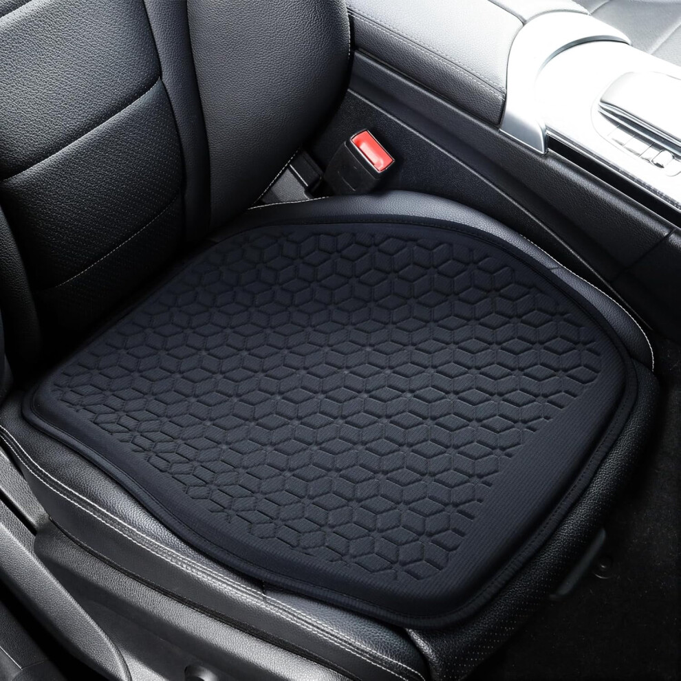 Thin Gel Seat Cushion For Car, Office Chair, Wheelchair, Golf Cart Â Non-Slip, 0.7" Gel, Sciatica & Coccyx Relief Â Fabric Black 9357860847100