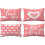 Capas de Almofada para o Dia dos Namorados em Veludo com Corações Rosa, 56x56 cm (22x22 polegadas) 1