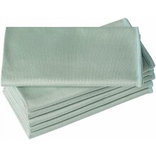 6 Pack Microfiber Glass Cleaning Cloth, 16 Inch X 16 Inch, Lint Free Quickly Clean Window, Glasses, Windshields, Mirrors, and Stainless Steel, Green