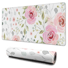 Mousepad de mesa com estampa de rosa vermelha, impermeável e antiderrapante, 90 x 40 cm (35,4 x 15,7 polegadas).