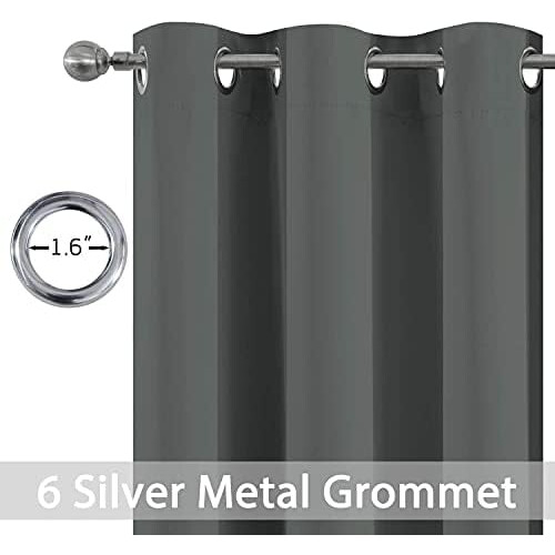 Mörkläggningsgardiner Mörkgrå 42W x 63L 2 Paneler 1