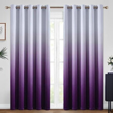 Ombre-lämpöverhot harmaanvalkoisesta violettiin, 2 paneelia, 132 cm leveä x