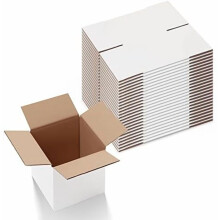 Shipping Boxes 6x6x6 Inches White Corrugated Cardboard Set