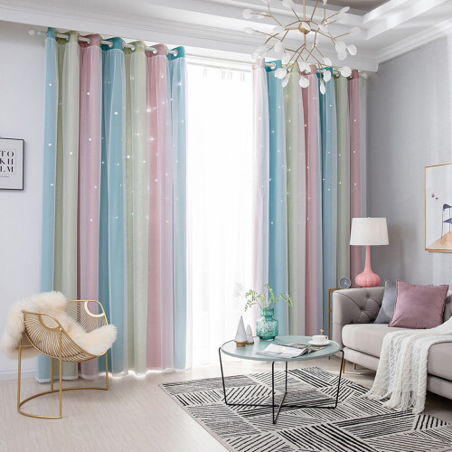 1-Panel Kids Window Curtain – Compatible with Bedroom, Study Room, Layered Design 2