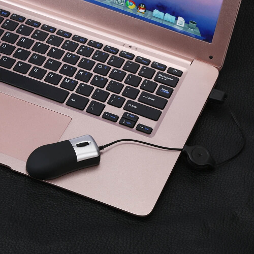 CanGong Mini Retractable USB Optical Scroll Wheel Wired For Laptop Notebook PC 1