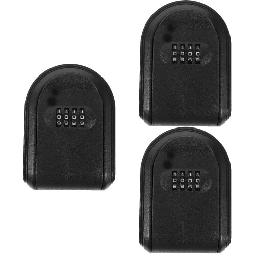 3pcs Wall Mount Key Lock Box Combination Lock Key Hider Large Key Storage Holder Key Plastic Container